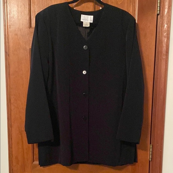 Susan Graver Black Button Front Tailored Blazer size xl - Picture 4 of 10